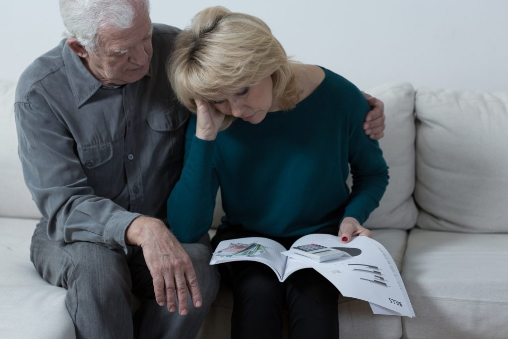 couple worried by high energy bill