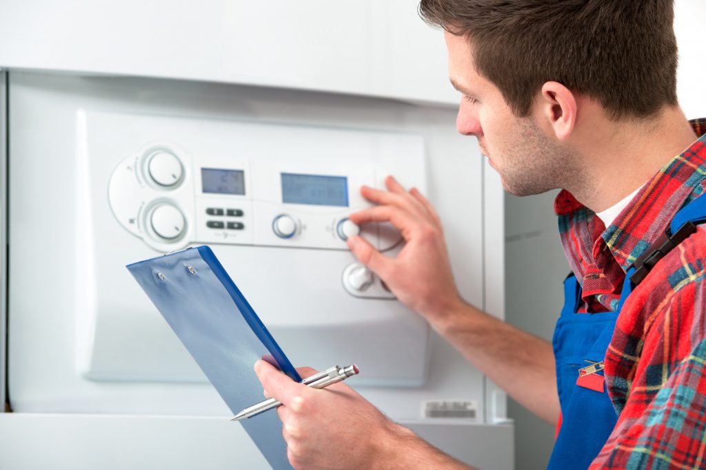 engineer commissioning a boiler