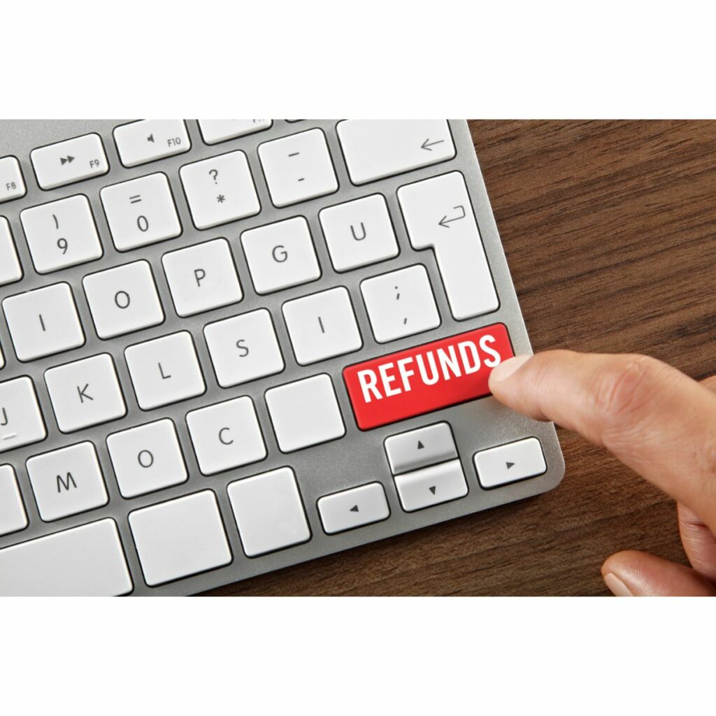 image of red refund button on keyboard