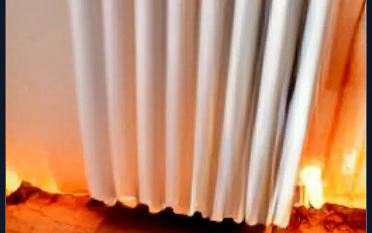 image of a radiator starting a fire