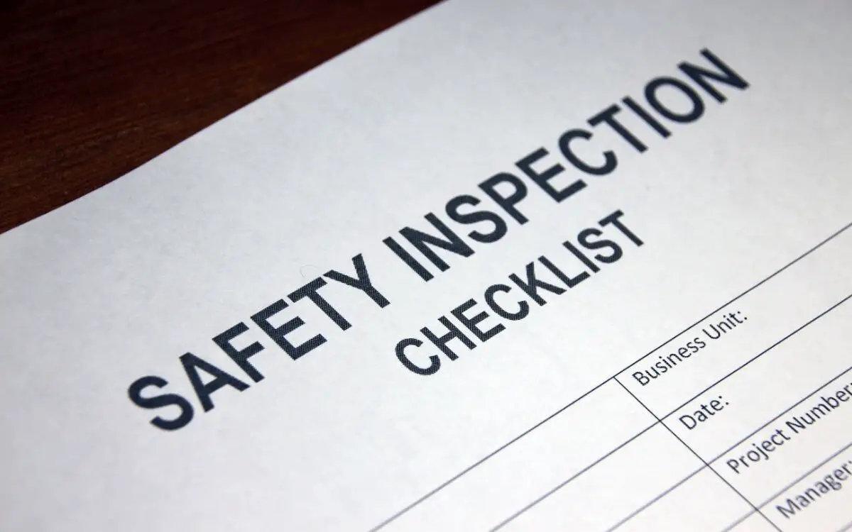 image of a safety inspection checklist